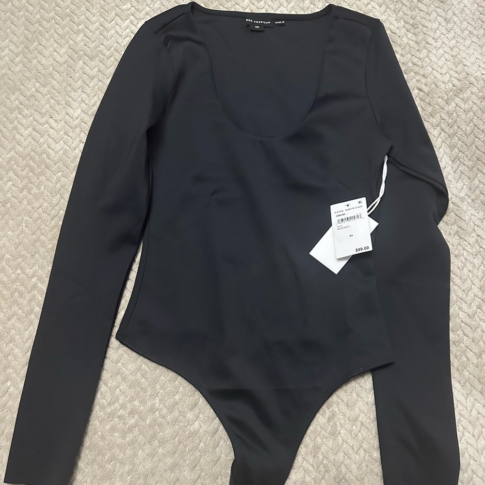 Good American Classic Black Bodysuit